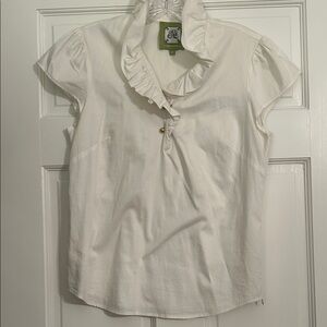 Elizabeth McKay White Ruffled Women's Top